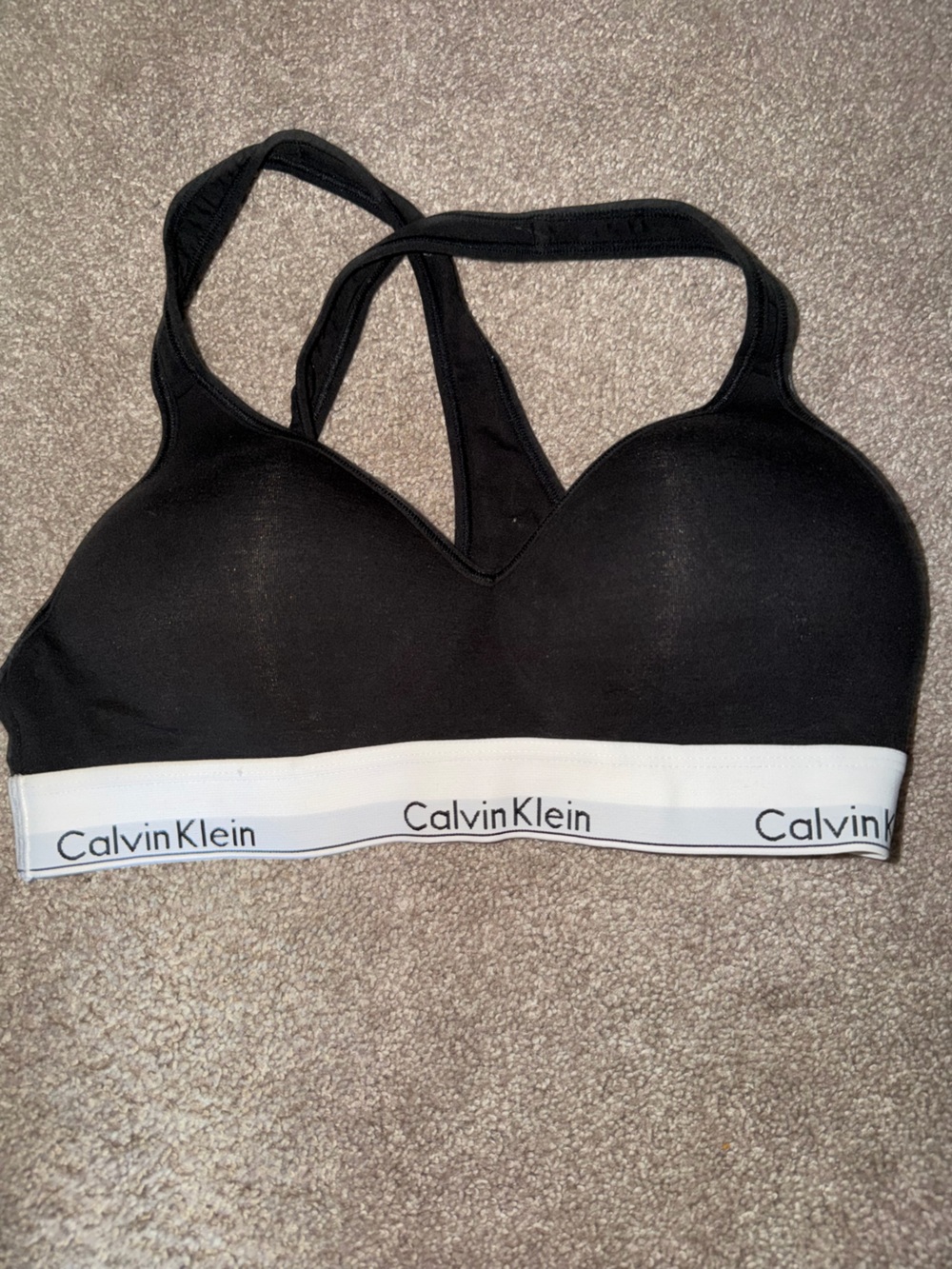Calvin Klein Black Bra with White Logo Band